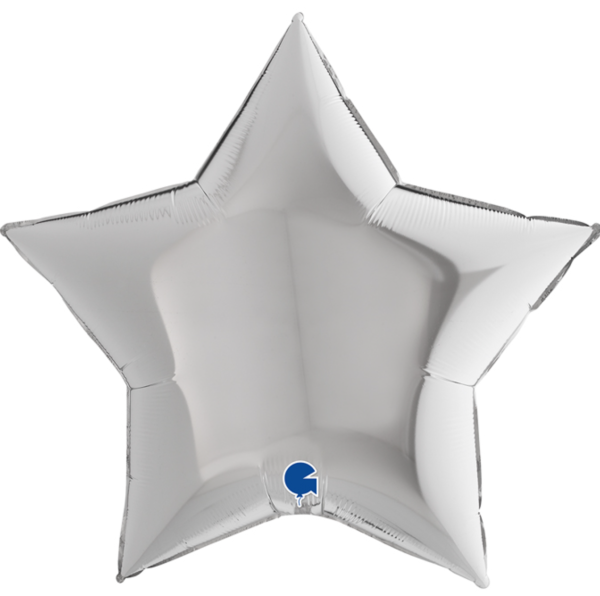 XL Folienballon Figur - Stern Silber - ø 71cm